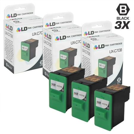 Remanufactured Cartridge Replacement for Sharp UX-C70B (Black  3-Pack) Save even more with our remanufactured cartridges. This listing contains 3 UX C70B black cartridges. Why pay twice as much for brand name Sharp UX C70B cartridge when our remanufactured printer supplies deliver excellent quality for a fraction of the price? Our remanufactured cartridges for Sharp are backed by a 100% Satisfaction Guarantee. So stock up now and save even more! This set works in the following Sharp UX Printers: A1000  B20  B25  and B700. Please note  retail packaging may vary and this item will only work with printers purchased within the United States and Canada. We are the exclusive reseller of LD Products brand of high quality printing supplies on Walmart.
