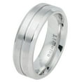 thumbnail image 2 of 7MM Comfort Fit Titanium Wedding Band White Domed Brushed Center Step Edge Titanium Ring (Size 5 to 12), 2 of 2
