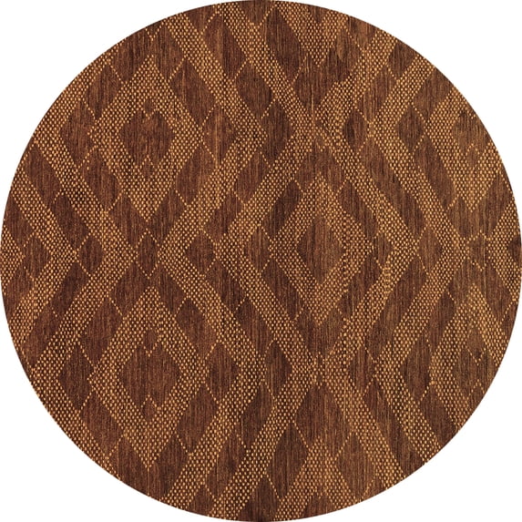 Ahgly Company Indoor Round Abstract Brown Modern Area Rugs, 5' Round