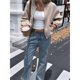 thumbnail image 5 of Chaquetas Abrigadas con Cremallera para Mujer, de Otoño e Invierno, de Larga, Informales, Holgadas y con Bolsillos. Caqui S, 5 of 7