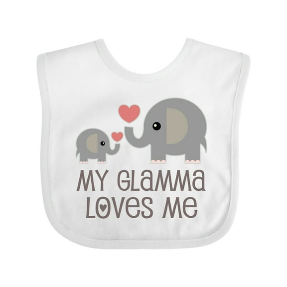 Inktastic My Glamma Loves Me Grandchild Boys or Girls Baby Bib