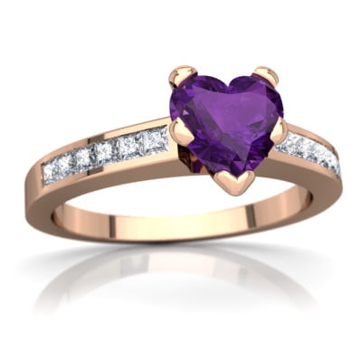 Amethyst Channel Set Ring in 14K Rose Gold by