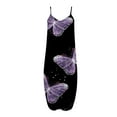 thumbnail image 4 of SMihono Robe Maxi Bohème d'Été pour Femmes Grande Taille Mode Femme Bretelles Taille Mi-Haute Col en V Sans Manches Rayée Imprimée Robe Longue de Plage, 4 of 5