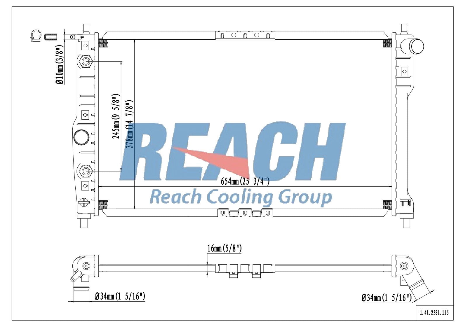 REACH Radiator 41-2381 for 02-99 Daewoo Leganza; 02-99 Daewoo Nubira