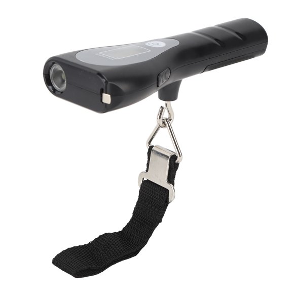 Báscula digital para equipaje, báscula electrónica portátil con gancho y linterna, báscula para equipaje con cinta de 1 m para viajes en casa, pesca, tipo banda