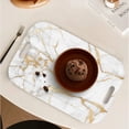 thumbnail image 4 of Serving Trays with Handles, 14.5 x 9.8 inch Rectangular Plastic Tray for Restaurant, Kitchen, Golden White Marble, 4 of 6