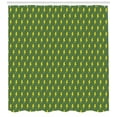 thumbnail image 3 of Green and Yellow Shower Curtain, Simple Pattern with Yellow Arrows of Thunder Retro Hipster, Fabric Bathroom Set with Hooks, 69W X 75L Inches Long, Olive Green and Yellow, by Ambesonne, 3 of 3
