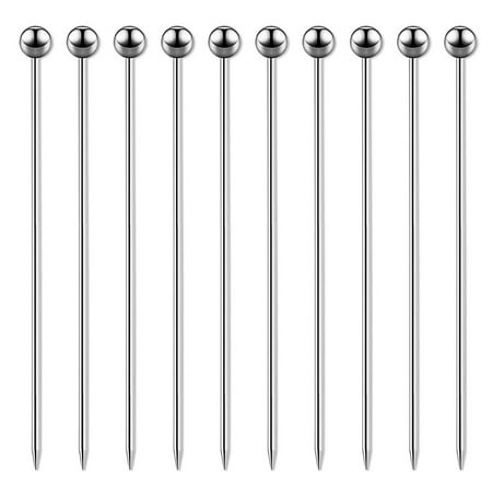

10x Cocktail Picks for Drinks Stainless Steel Cocktail Toothpicks Reusable Cocktail Skewers Garnish Picks Skewers