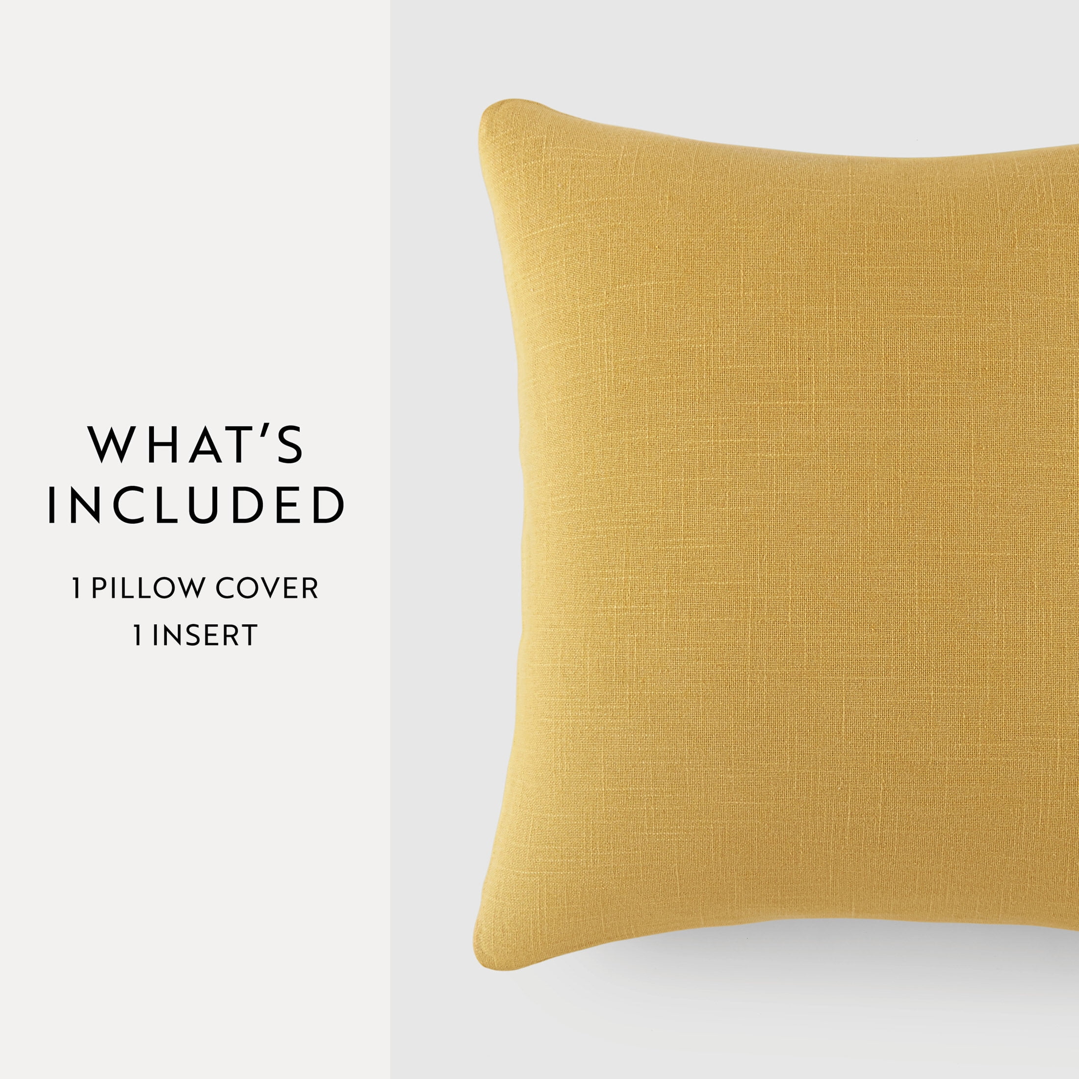 Stone Washed Throw Pillows in Distressed Cotton Solid Mustard Yellow by Comfort Canopy