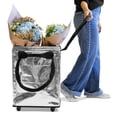 thumbnail image 5 of CleverMade Rolling Tote Cart 62L Collapsible Wheeled Bag, Silver, 5 of 12
