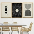 thumbnail image 3 of PixonSign Framed Canvas Print Wall Art Set Duotone Mid-Century Geometric Crescent Moon Abstract Shapes Illustrations Modern Art Boho Decorative for Living Room, Bedroom, Office - 16"x24"x3 NATURAL, 3 of 5