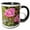 Black/White, variant on 3drose, Pretty Pink Roses Glistening After Rain, 11oz Two-tone Black Mug
