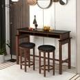 thumbnail image 4 of Costway Bar Stools Set of 2 Counter Height Stools with Round Seat & Footrest for Kitchen Black, 4 of 9