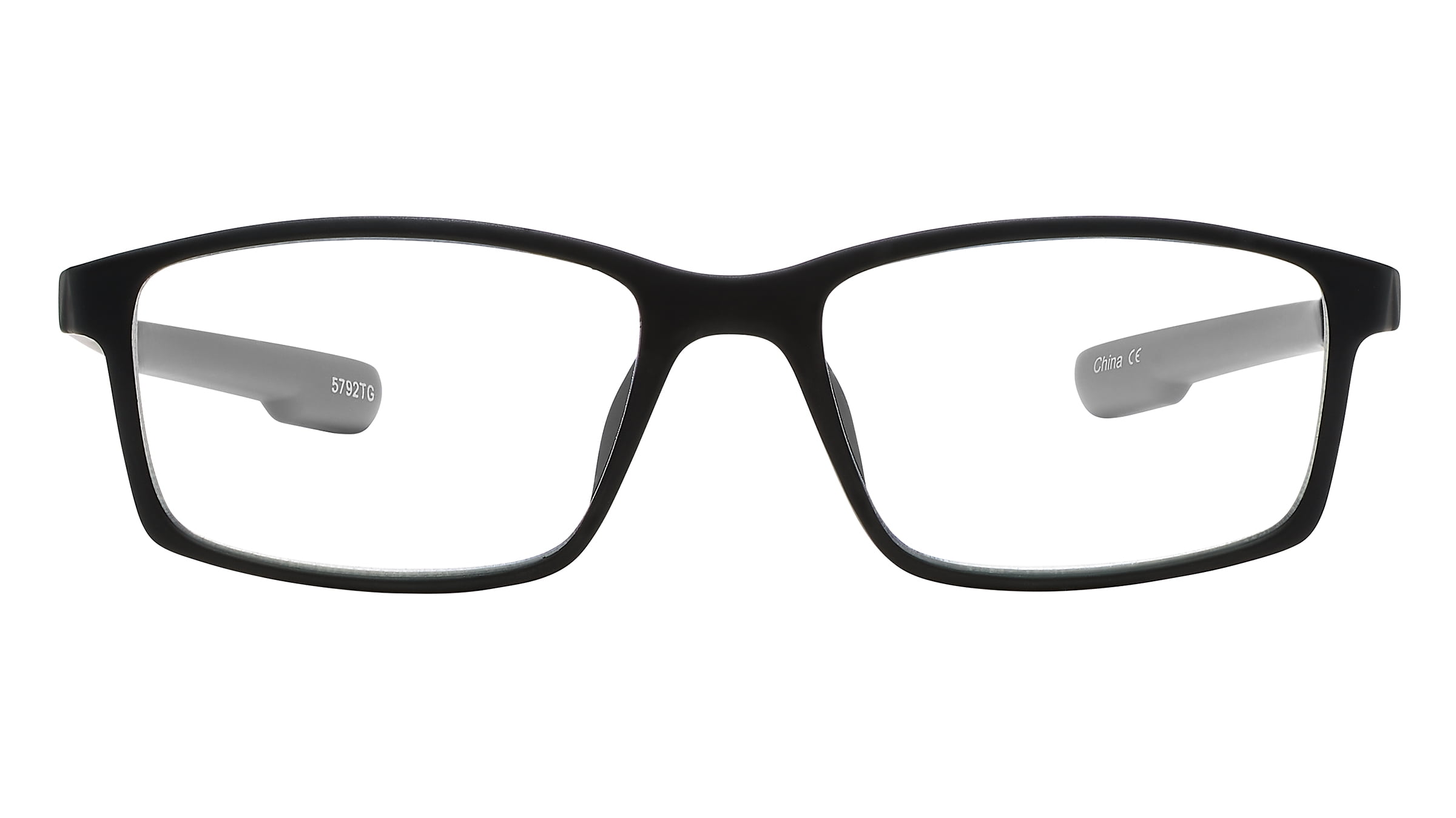 SAV Sportex Blue Light Protection Reading Glasses, Rectangle Full Rim Frame, 4200, +1.25, Gray