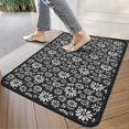 thumbnail image 4 of Black Daisy Flower White Blooms Pattern Door Rugs,Washable Non Slip Door Mats Indoor,Decorative Door Mats,Entry Mat Indoor for Entrance,Bedroom,Kitchen,Bathroom,30"x17", 4 of 6