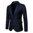 thumbnail image 2 of BiZtdJrK Slim Fit Casual Blazer for Men Solid One Button Notched Lapel Suit Jacket Lightweight Business Sport Coat with Pocket 90 off Clearance Sale Navy XL, 2 of 5
