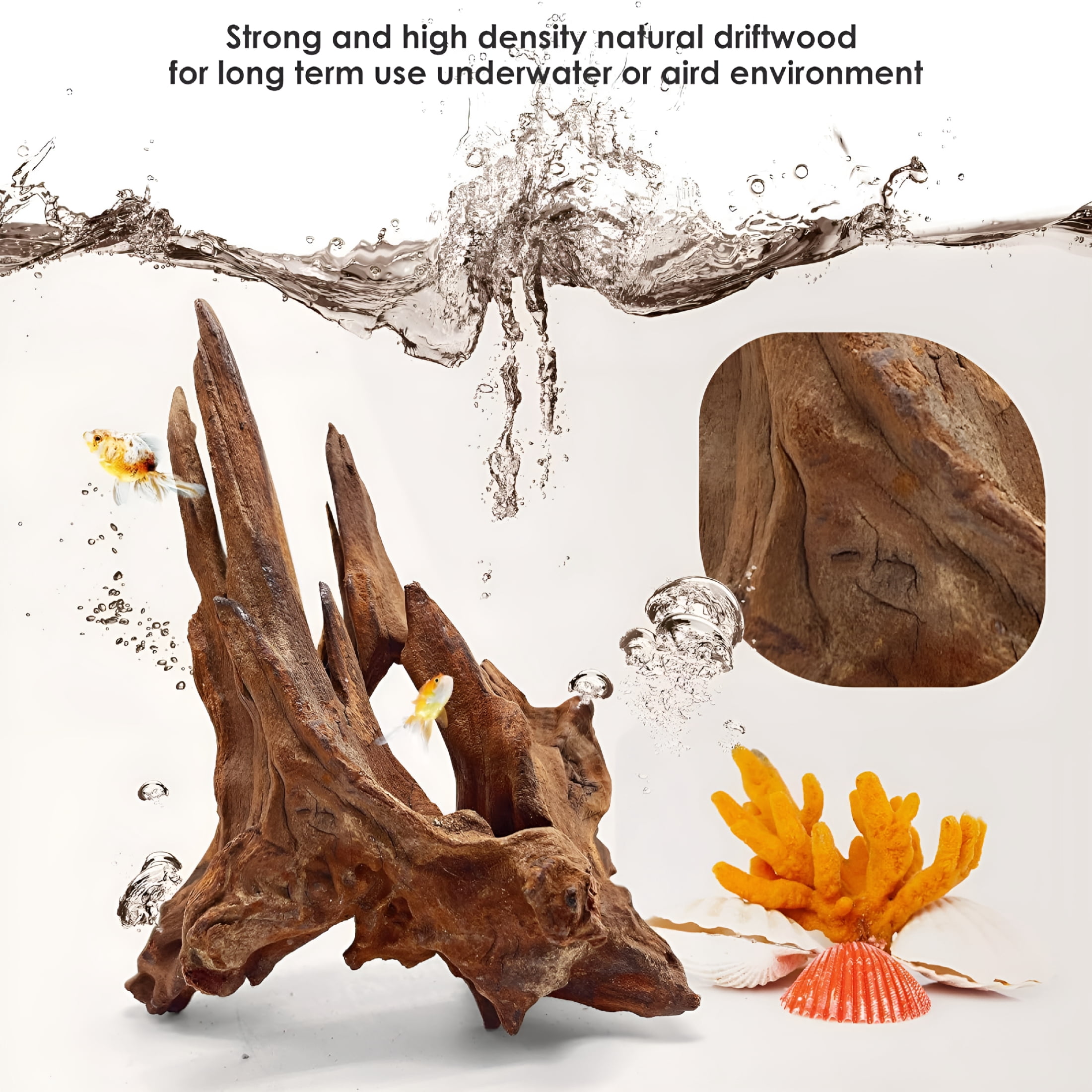 ACDANC Natural Aquarium Driftwood 5Pcs 4-8 Inch,Low Tannin Fish Tank Decoration