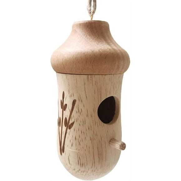 Wooden Hummingbird Outdoor Hanging, Hummingbird Nest Wren Swallowing Sparrow Hum