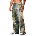 thumbnail image 4 of Camo Wide Leg Jogger Pants for Men Baggy Elastic Drawstring Waist Outdoor Hunting Sweatpants with Side Pockets Brown 2XL, 4 of 7
