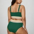 thumbnail image 5 of Fewfanhot Women's Plus Size Sports Bra & Bikini Brief Set, High Waist Workout Leggings with Zigzag Waistband, Yoga Activewear Two Piece Swimming Outfit, 5 of 5