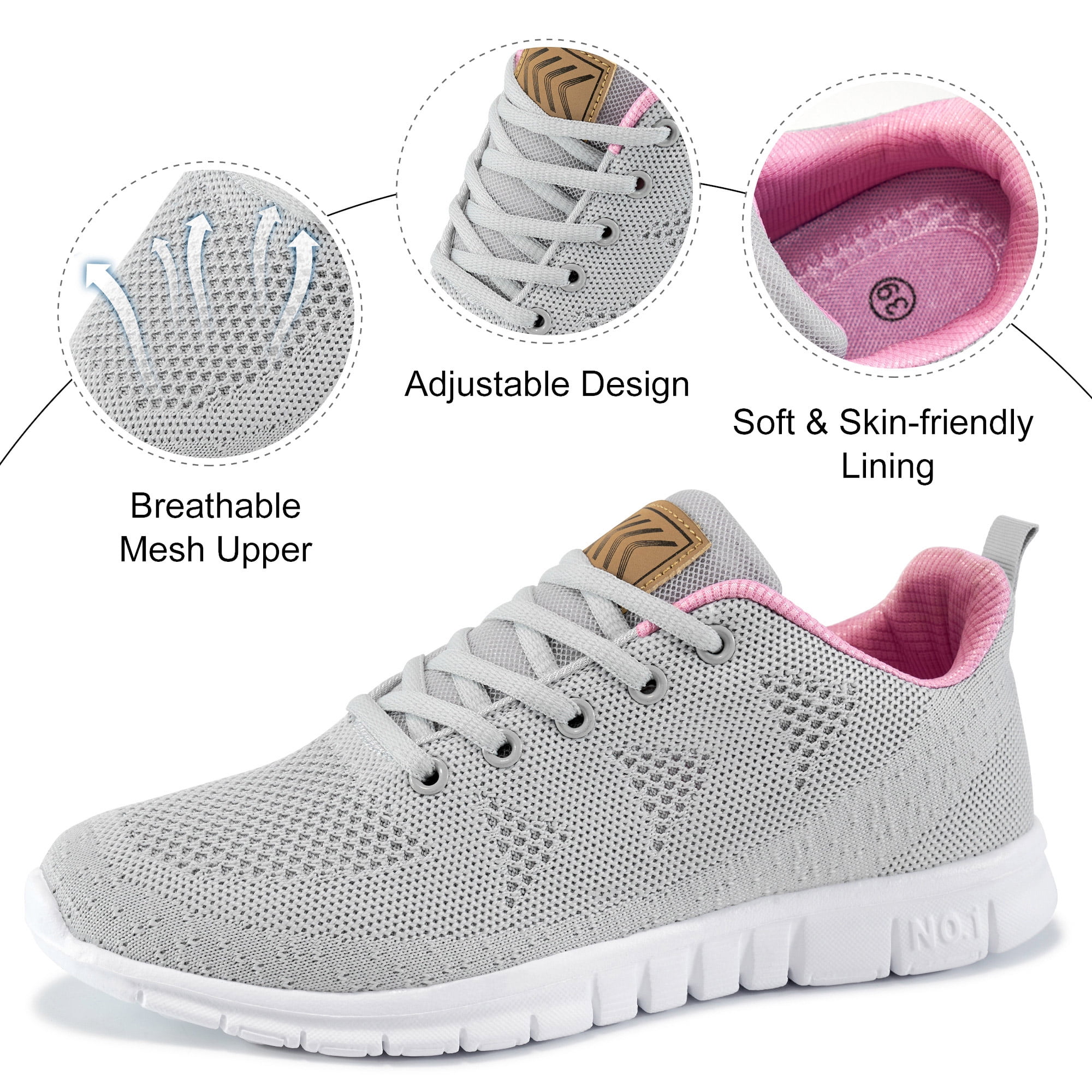 Ecetana Women Running Shoes Breathable Casual Sneakers Comfortable Walking Tennis Shoes