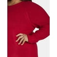 thumbnail image 4 of Terra & Sky Women’s Plus Mixed Rib Crewneck Sweater, Lightweight, Sizes 0X-5X, 4 of 5