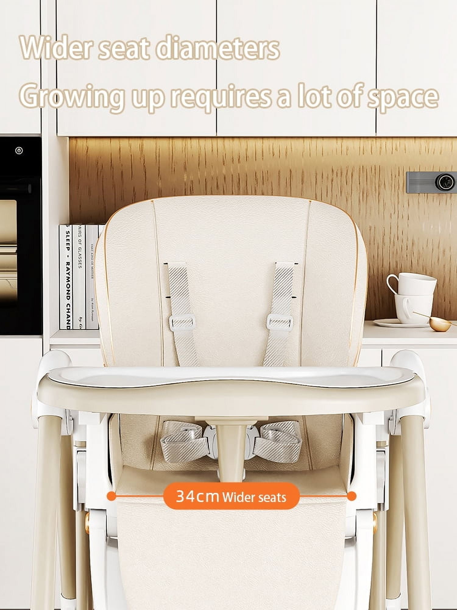 3 in 1 Baby Swing Convertible BabyHigh Chair,Portable Baby Feeding Chairs,Baby Folding Dining Chairs for Babies and Toddlers,Adjustable Height,Unisex,KHAKI
