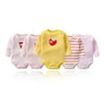 thumbnail image 5 of Emy Dola 3-Pieces Baby Boys Girls Rompers 100% Cotton Long Sleeve Onesies for 0-24M Infant Toddler Summer Spring Bodysuits, 5 of 7