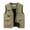 Khaki, variant on IROINNID Men's V-Neck Sleeveless Solid Color Loose Thin Sport Multi-bag Quick-drying Vest Mountaineering Tooling Outdoor Vest Jackets