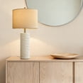 thumbnail image 6 of Oneach Ceramic Table Lamp Set of 2 24" White Contemporary Bedside Nightstand Lamps for Bedroom Living Room, 6 of 15