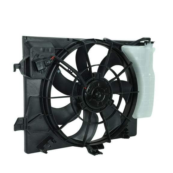 CCPAO AC Condenser Radiator Cooling Fan Compatible with 2012-2017 Kia Rio Hyundai Accent Veloster