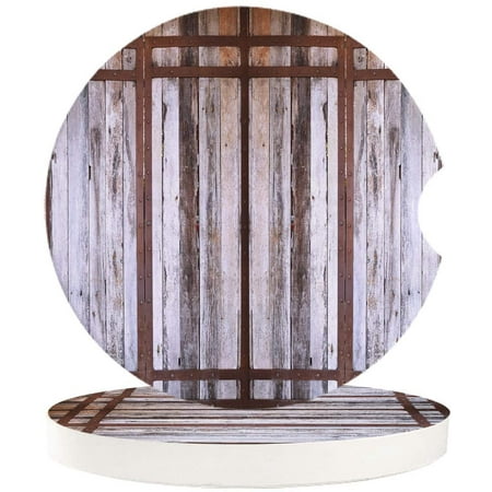 

ZHANZZK Vintage Farm Barn Door Set of 6 Car Coaster for Drinks Absorbent Ceramic Stone Coasters Cup Mat with Cork Base for Home Kitchen Room Coffee Table Bar Decor