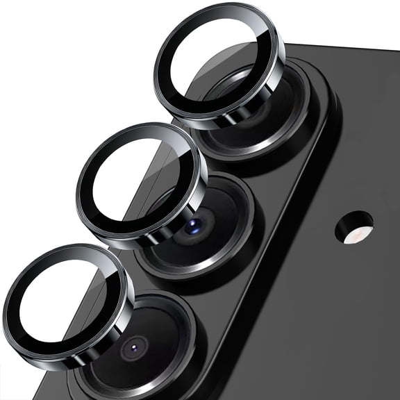 We Life Compatible with Samsung Galaxy S26 / S26 Plus Camera Lens Protector,Individual Lens Protectors, Ultra-Thin Tempered Glass with Aluminum Edging,Case Friendly (Black)