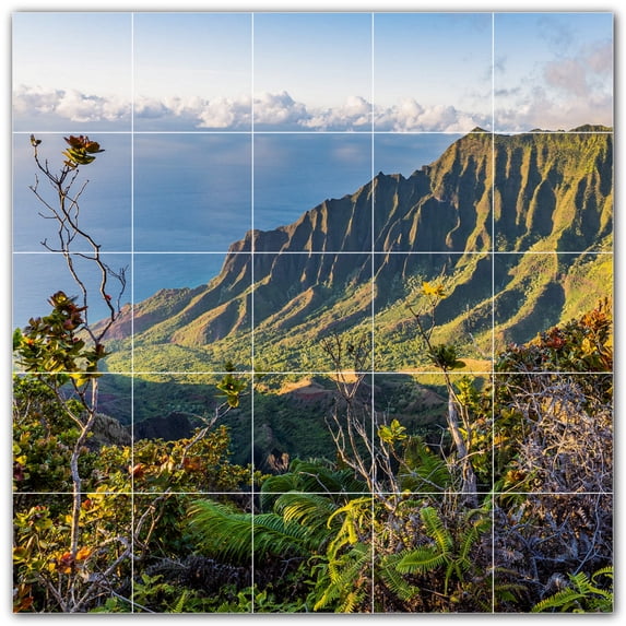 Picture-Tiles.com: Beach Ceramic Tile Wall Mural WAL500049-55M. 30"W x 30"H using (25) 6" x 6" Ceramic Tiles-Satin Finish