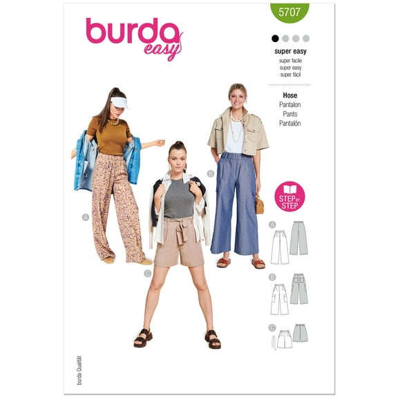 Burda Style Sewing Pattern 5707 - Misses' Trousers, Size: A (8-18)