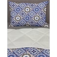 thumbnail image 3 of Moroccan Comforter & Sham Bedding Set, Geometric Tile Squares with Middle Eastern Azulejo Design, 3 pcs Duvet Set Microfiber Filling Quilt, 5 Sizes, Violet Blue Black Cream, by Ambesonne, 3 of 4