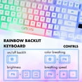 thumbnail image 2 of CHONCHOW Wired Gaming Keyboard and Mouse Combo, 87-Key White TKL Rainbow Backlit Keyboard, 3200 DPI 6-Button Mouse for PC, 2 of 6
