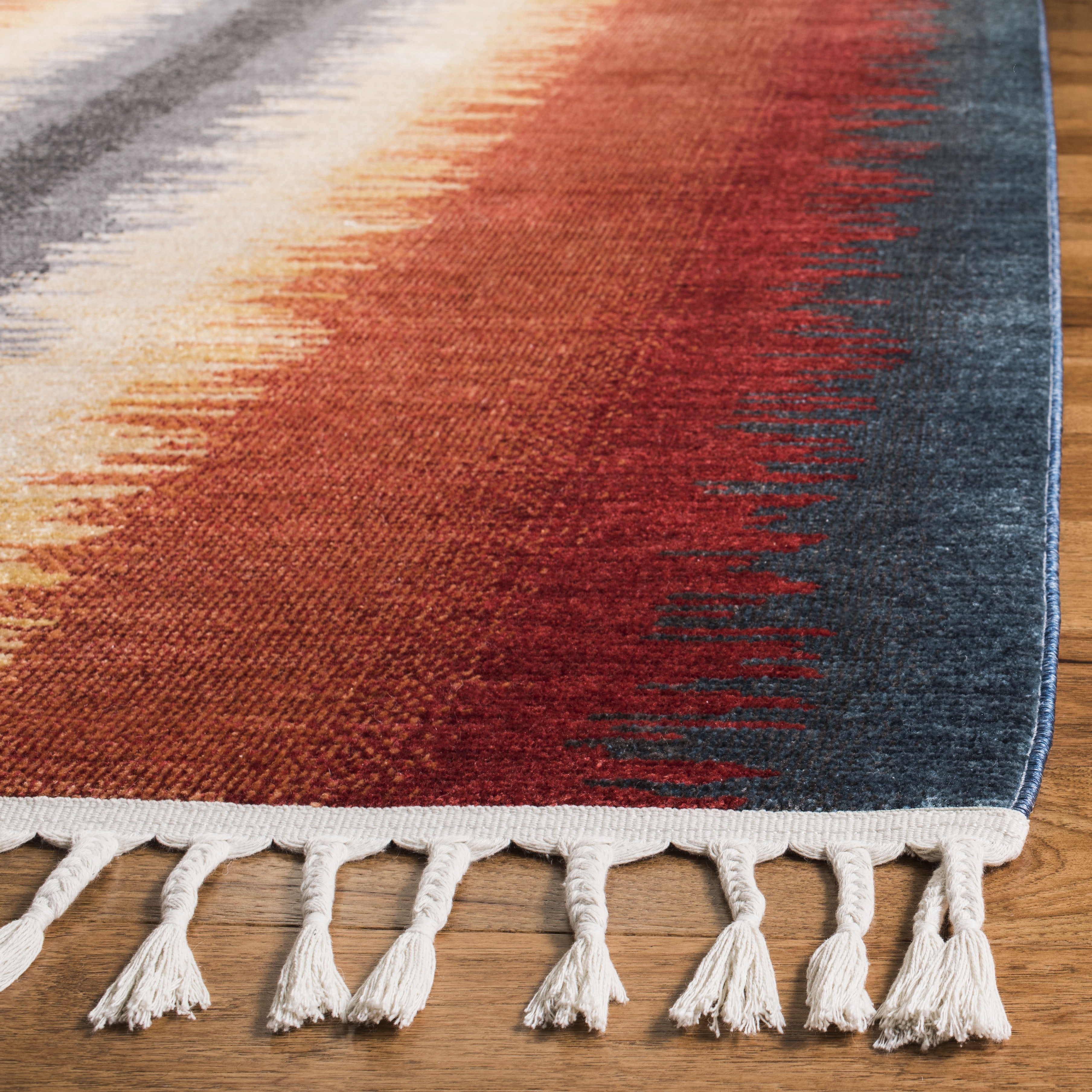 Safavieh Farmhouse Bridger Striped Area Rug, Navy/Orange, 3' x 5'