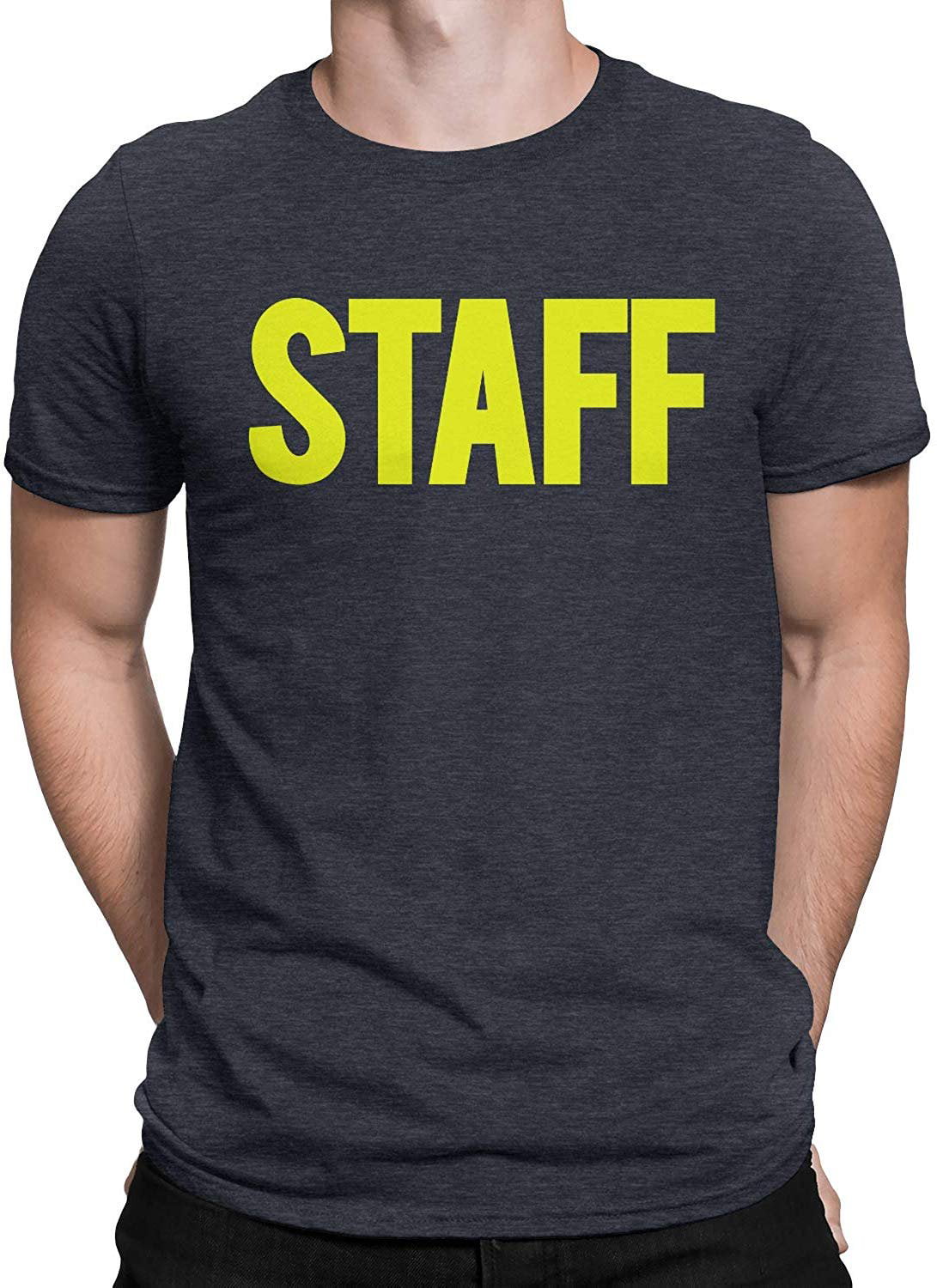 NYC FACTORY Men's Staff T-Shirt Front Back Print Tee Event Uniform Screen Printed Tshirt