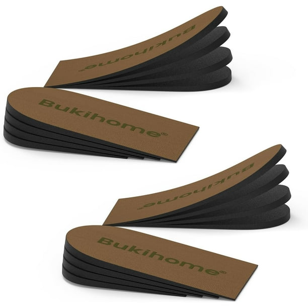 Insertos ajustables para levantar el talón Bukihome, 4 capas, 2 pares