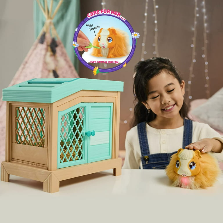 Little Live Pets Mama Surprise, Soft Interactive Mama Guinea Pig and Her Hutch with 3 Surprise Babies, 20+ Sounds & Reactions Christmas Birthday Gift