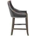 thumbnail image 5 of Home Square 2 Piece Wood Frame Faux Leather Counter Stool Set in Gray, 5 of 7