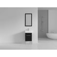 thumbnail image 2 of Fine Fixtures - Modern Black Marble 18" Bathroom Vanity Set,Chrome Hardware, vitreous China Sink Top, 2 of 8