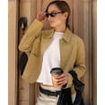 thumbnail image 6 of Womens Faux Suede Leather Jackets Casual Cropped Coats Vintage Button Down Shackets Khaki L, 6 of 9