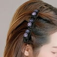thumbnail image 4 of Double Rhinestone Bangs Hair Clips, Satin Fabric Hair Bands, Women's Braided Hair Clips, Double-Layer Kink Hair Tools, Fashion Headband for Women's Hair Accessories Girls (9), 4 of 5