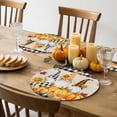thumbnail image 4 of Fall Round Placemats Set of 4 Plaid Gnome Place Mats Thanksgiving Woven Placemat Orange Pumpkin Maple Leaf Plaid Linen Circle Braided Table Mat for Kitchen Dining Table Party Home Decor 15 Inch, 4 of 9