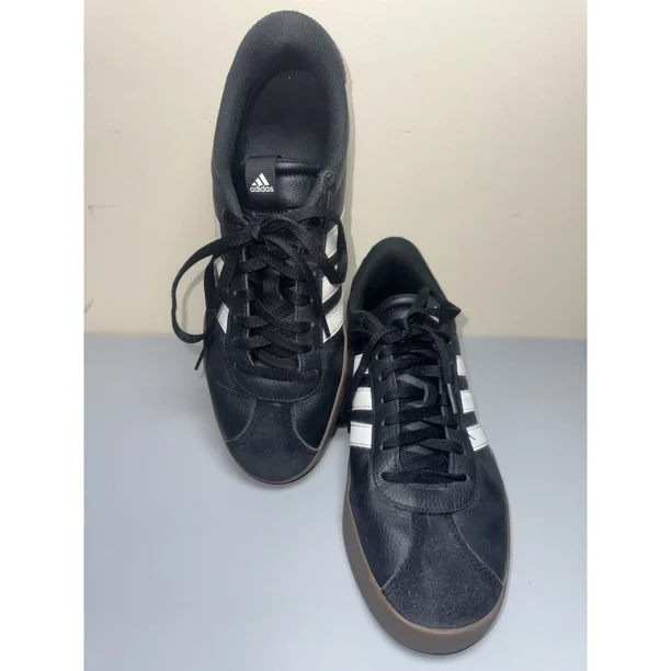 Ad-id-as Sneakers VL Court 3.0 Black Suede Low Casual Shoes Unisex Mens Size 10