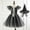 Black, variant on BRGZLK Girls Halloween Tulle Dress, Trendy Color Blocked Flutter Sleeves Cosplay Costume Set Witch Party Puffed Dress with Hat Black 10-12 Years