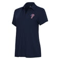 thumbnail image 2 of Women's Antigua Navy Philadelphia Phillies Independence Day Patriotic Logo Era Polo, 2 of 3