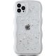 thumbnail image 1 of Funda Qokey para iPhone 14 Pro de 6.1", diseño de ondas onduladas, transparente, con purpurina y estrellas brillantes, bonita, transparente, protección total, suave, de TPU, a prueba de golpes, para, 1 of 8